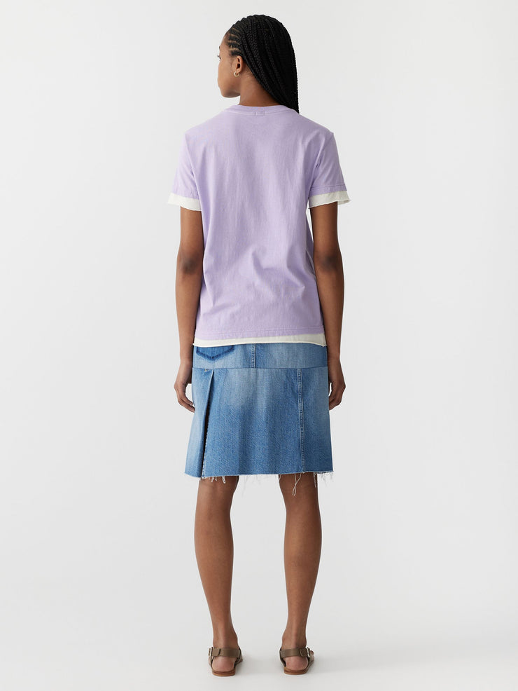 Layered Short Sleeve T.Shirt Faded Lavender Blue