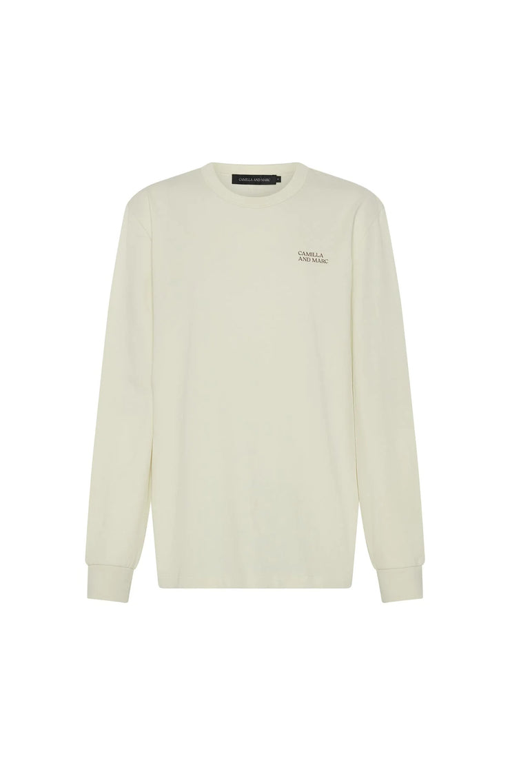 Sutton Long Sleeve Sweater Tee- Soft White