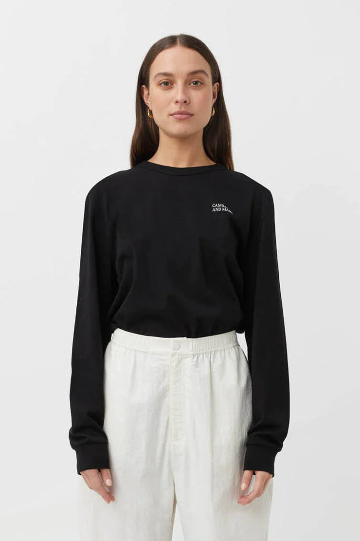Sutton Long Sleeve Sweater Tee- Black
