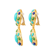 Butterfly Earrings Turquoise/Green Turquoise/ Lapis/ Pearl