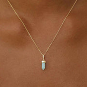 Intention of Truth Amazonite Pendant Necklace Gold