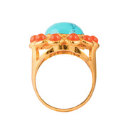 Oceana Ring Turquoise/Orange Coral