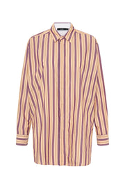 Stripe Oversized Shirt Cuttlefish/Orange