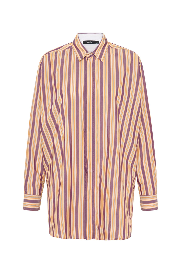 Stripe Oversized Shirt Cuttlefish/Orange