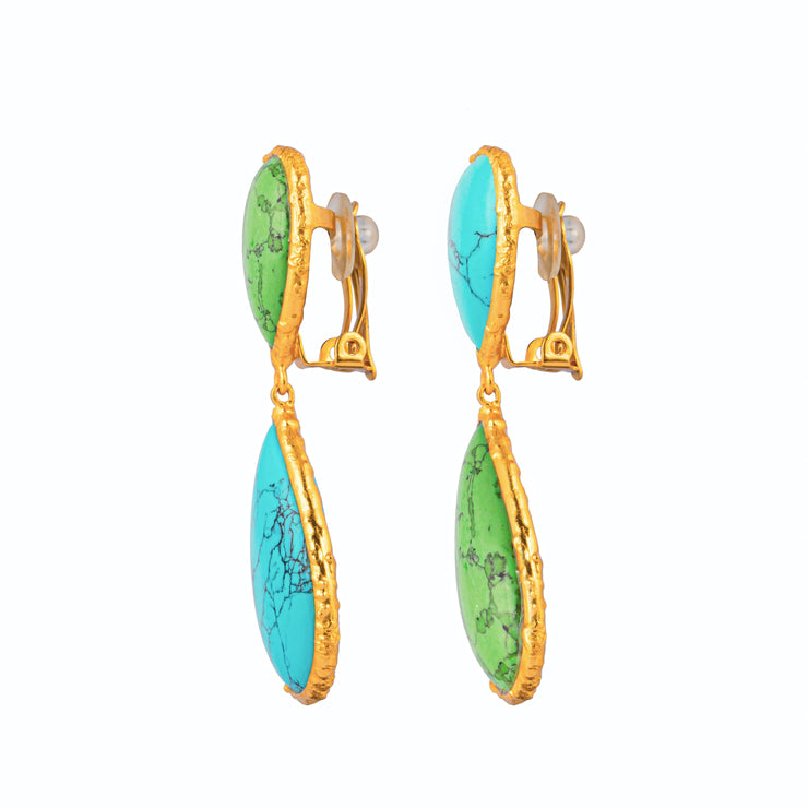 Malibu Earrings Turquoise/ Green Turquoise