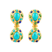 Butterfly Earrings Turquoise/Green Turquoise/ Lapis/ Pearl