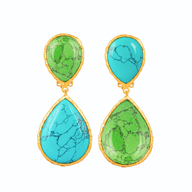 Malibu Earrings Turquoise/ Green Turquoise